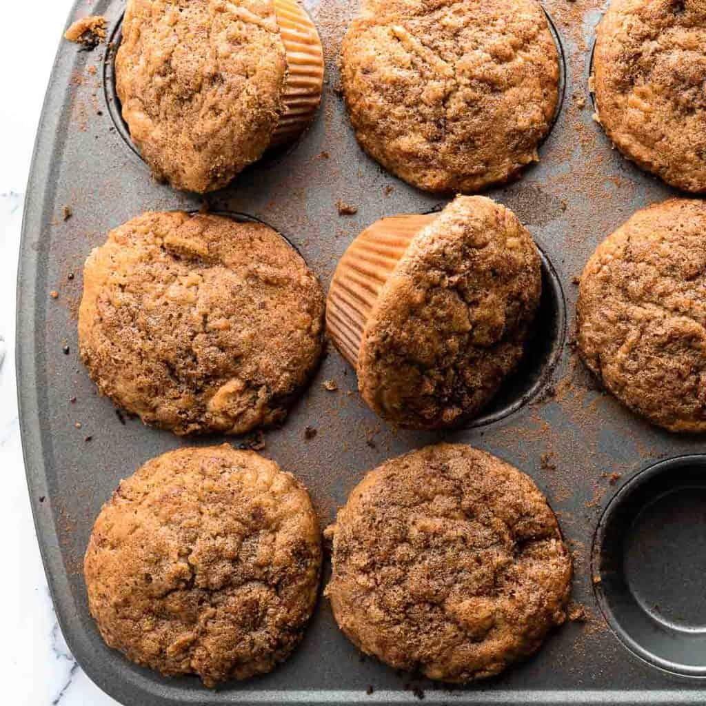 apple muffins in muffin tin