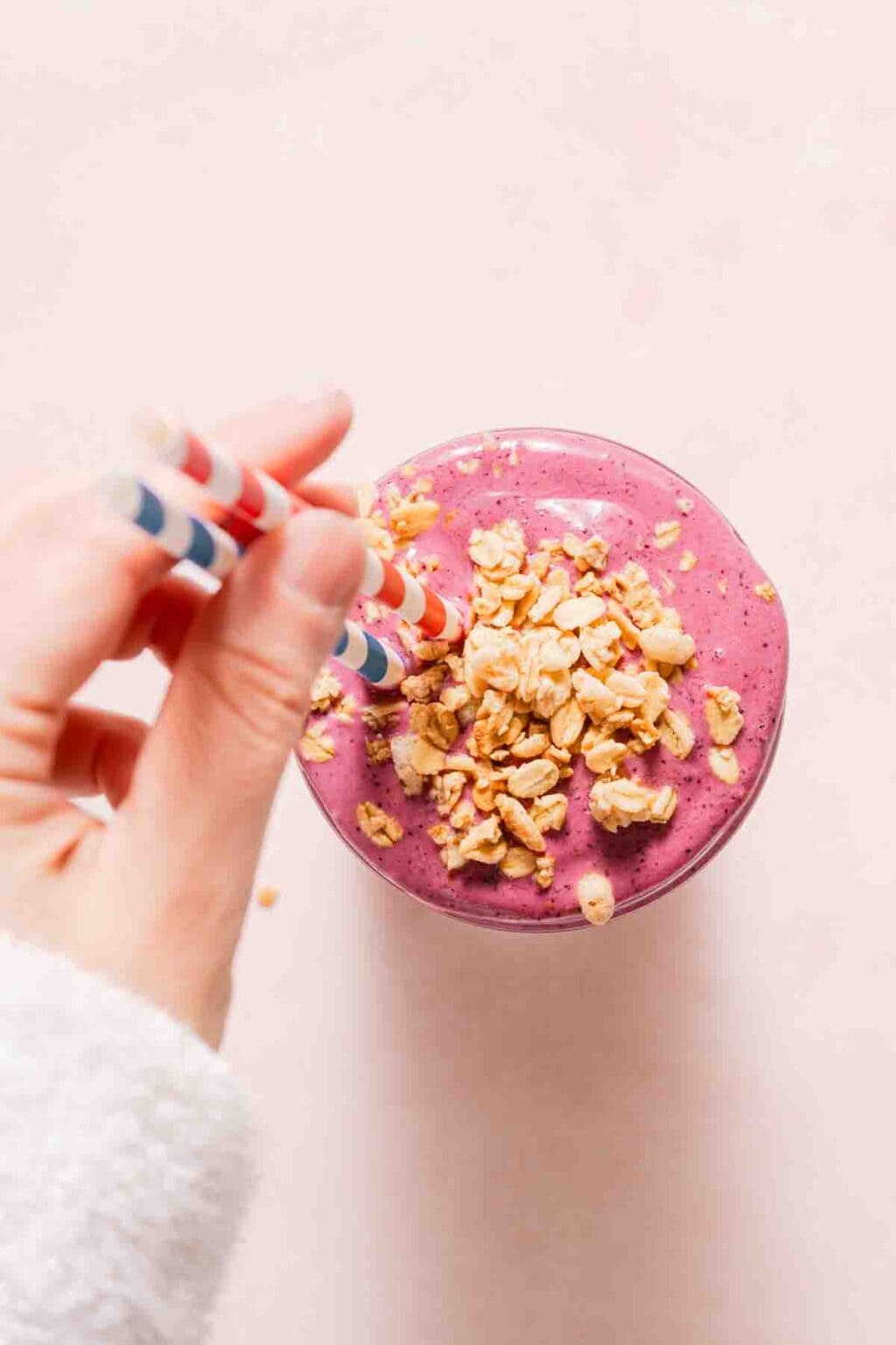 Raspberry Blueberry Smoothie - Nibble and Dine